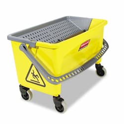 Yellow/Gray Press Wring Microfiber 43 qt. Mop Bucket