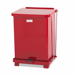 Defenders Biohazard Step Can, Square, Steel, 7 Gallon, Red