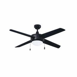 50-in 62W Europa Ceiling Fan w/ E26 Kit, 4-Black Blades, Black