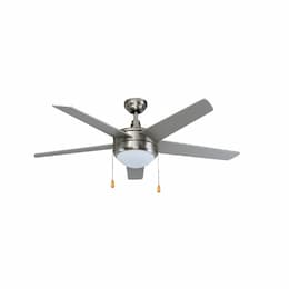 50-in 60W Mirage Ceiling Fan w/ E26 Kit, 5-Nickel Blades, Nickel