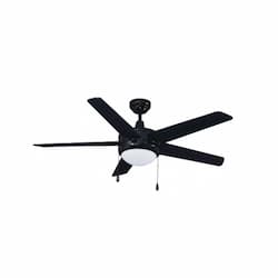 50-in 60W Mirage Ceiling Fan w/ LED Kit, 5-Black Blades, Black