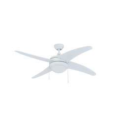 50-in 58W Europa I Ceiling Fan w/ E26 Kit, 4-White Blades, White