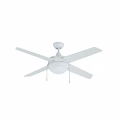 50-in 62W Europa Ceiling Fan w/ LED Kit, 4-White Blades, White