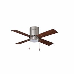 42-in 43W Metalis Ceiling Fan w/ LED Kit, 4-Walnut Blades, Nickel