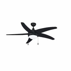 50-in 60W Mirage I Ceiling Fan w/ LED Kit, 5-Black Blades, Black