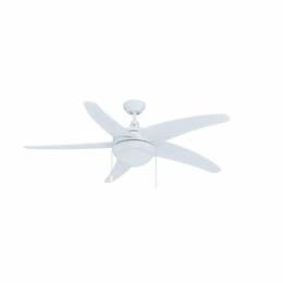 50-in 60W Mirage I Ceiling Fan w/ E26 Kit, 5-White Blades, White