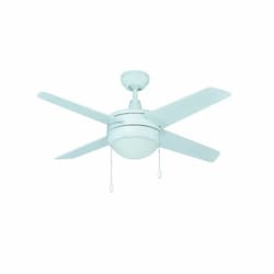 44-in 50W Europa II Ceiling Fan w/ LED Kit, 4-White Blades, White