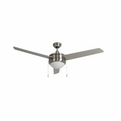 52-in 49W Contempo IV Ceiling Fan w/ LED Kit, 3-Nickel Blades, Nickel