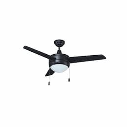 52-in 49W Contempo IV Ceiling Fan w/ LED, 3-Matte BLK Blade, Matte BLK