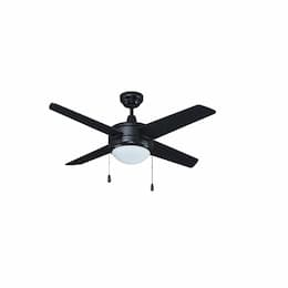 52-in 49W Europa IV Ceiling Fan w/ LED, 4-Matte BLK Blade, Matte BLK