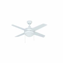 52-in 49W Europa IV Ceiling Fan w/ LED Kit, 4-White Blades, White