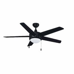 52-in 50W Mirage IV Ceiling Fan w/ LED Kit, 5-Black Blades, Black