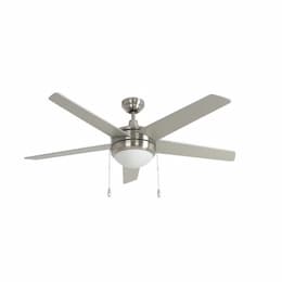 52-in 50W Mirage IV Ceiling Fan w/ LED Kit, 5-Nickel Blades, Nickel