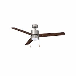 52-in 50W Aldea III Ceiling Fan w/ LED Kit, 3-Walnut Blades, Nickel