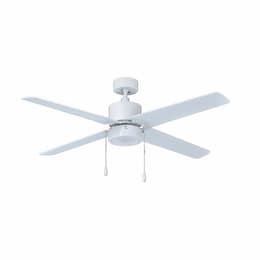 52-in 50W Aldea IV Ceiling Fan w/ LED Kit, 4-White Blades, White