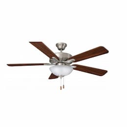 52-in 39W Star Light Ceiling Fan w/ E12 Kit, 5-Walnut Blades, Nickel