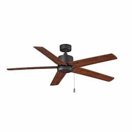 52-in 59W Aldea V Ceiling Fan, 5-Walnut Blades, Nickel