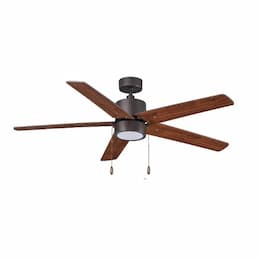 52-in 59W Aldea V Ceiling Fan w/ LED Kit, 5-Walnut Blades, Bronze