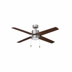 52-in 58W Aldea Ceiling Fan w/ LED Kit, 4-Walnut Blades, Nickel
