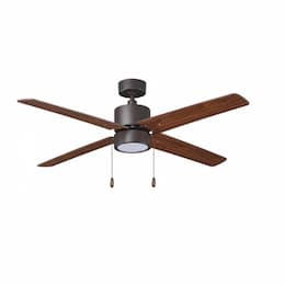 Royal Pacific 52-in 58W Aldea Ceiling Fan w/ LED Kit, 4-Walnut Blades, Bronze