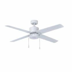 52-in 58W Aldea Ceiling Fan w/ LED Kit, 4-White Blades, White