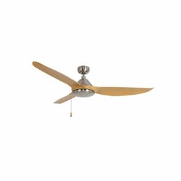 60-in 65W Colibri Ceiling Fan, 3-Natural Maple Blades, Brushed Nickel