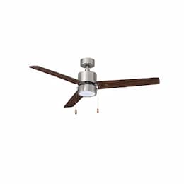 52-in 57W Aldea II Ceiling Fan w/ LED Kit, 3-Walnut Blades, Nickel