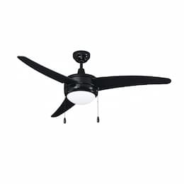 50-in 57W Contempo I Ceiling Fan w/ E26 Kit, 3-Black Blades, Black