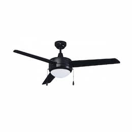 50-in 58W Contempo Ceiling Fan w/ LED, 3-Matte BLK Blades, Matte BLK