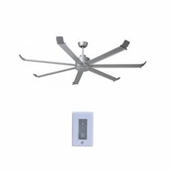80-in 47W Arctic II Ceiling Fan, 7-Pewter Blades, Brushed Pewter