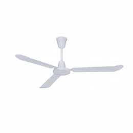 56-in 59W Industrial Ceiling Fan, 3-White Blades, White