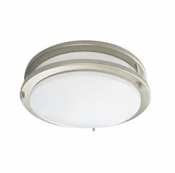 12-in 16W LED Ceiling Mount Fixture, 1394 lm, 120V, 3000K, Nickel