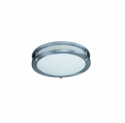 12-in 15W LED Ceiling Mount Fixture w/ Backup, 120V, 3000K, Nickel