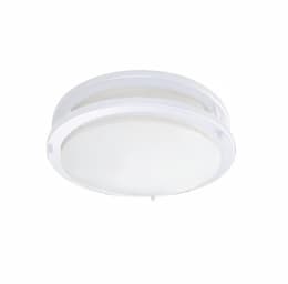 18-in 34W LED Ceiling Mount Fixture w/ Backup, 120V, 3000K, White