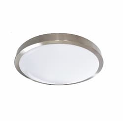 14-in 24W LED Flush Mount, Round, 2095 lm, 120V, 3000K, Nickel