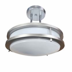 15.1W LED Ceiling Semi-Flush Mount Fixture, Dim, 3000K, 920 lm, BN