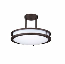 16-in 23W Round Semi-Flush Mount, 1650 lm, 120V, 3000K, Bronze