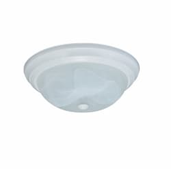 13-in 20W LED Flush Mount w/ Alabaster Glass, 120V, 3000K, White