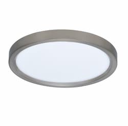 11-in 15W LED Thin Profile Flush Mount, 120V, 3000K, Brushed Nickel