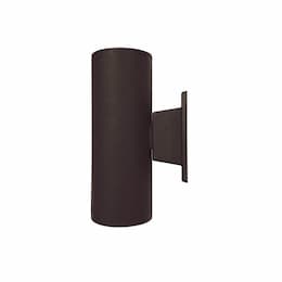 4-in 27W LED Wall Sconce, Round, Up & Down, 120V, 3000K, Black