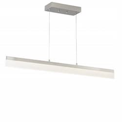 36-in 28W Edge-Lit LED Ribbon Pendant, 120V, 3000K, Brushed Nickel