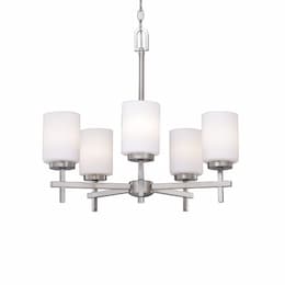 45W LED Chandelier w/ Opal Glass, E26, 5-Light, 120V, 3000K, Nickel