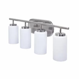 Royal Pacific LED Vanity Light w/ Opal Glass, 4-Light, No Lamp, E26, 120V, BN