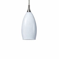 7W LED Pendant Light w/ White Glass, 120V, 3000K, Brushed Aluminum