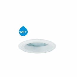 4-in Haze Reflector Trim w/ Baffle and Lens, Wet Listed, White