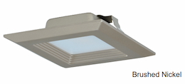 4-in 9W LED Square Baffle Trim, 630lm, 120V, 3000K, Brushed Nickel