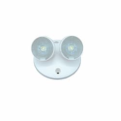 1W LED Remote Head for Emergency Lights, Dual, Wide, 120V, White