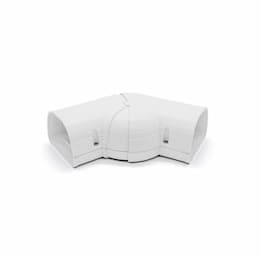 3.5-in Fortress Lineset Cover Adjustable Flat Ell, 45-90 Degrees, WHT