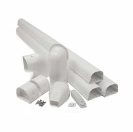 12-ft Fortress Lineset Cover Wall Duct Kit, 4.5-in, White