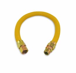 36-in x 3/8-in SS Gas Connector w/ 1/2-in MIP & 1/2-in FIP, Coated